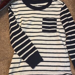 Cat & Jack Navy and White Striped Long Sleeve Tee